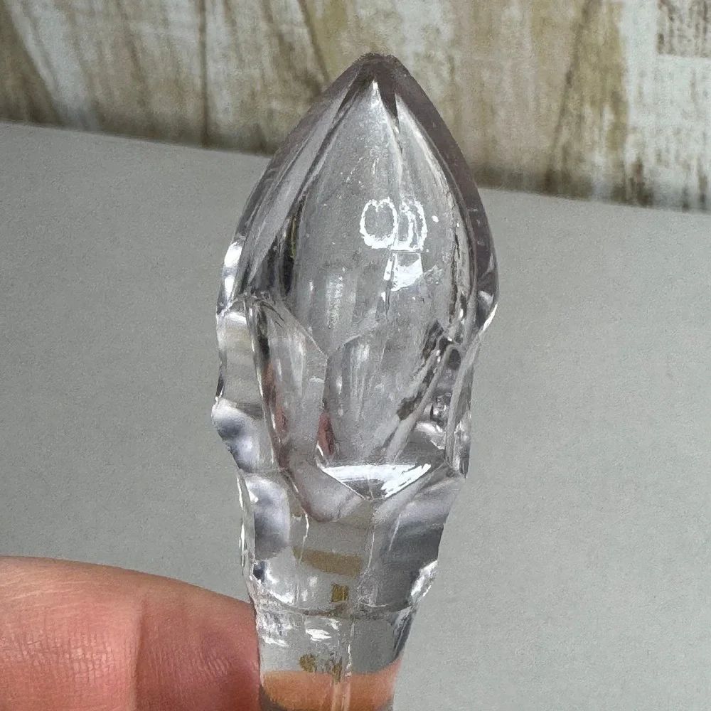 Vintage Clear Cut Glass Decanter Stopper Replacement 3.5 Inch Pointed Finial